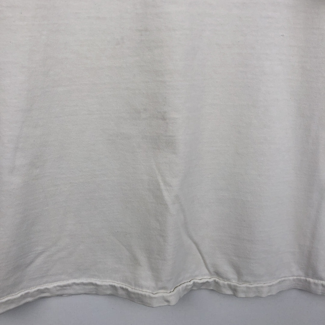 90'S Hanes BEEFY-T Printed T-shirt Made in USA Men's XL Vintage cotton white type Vintage Second Hand