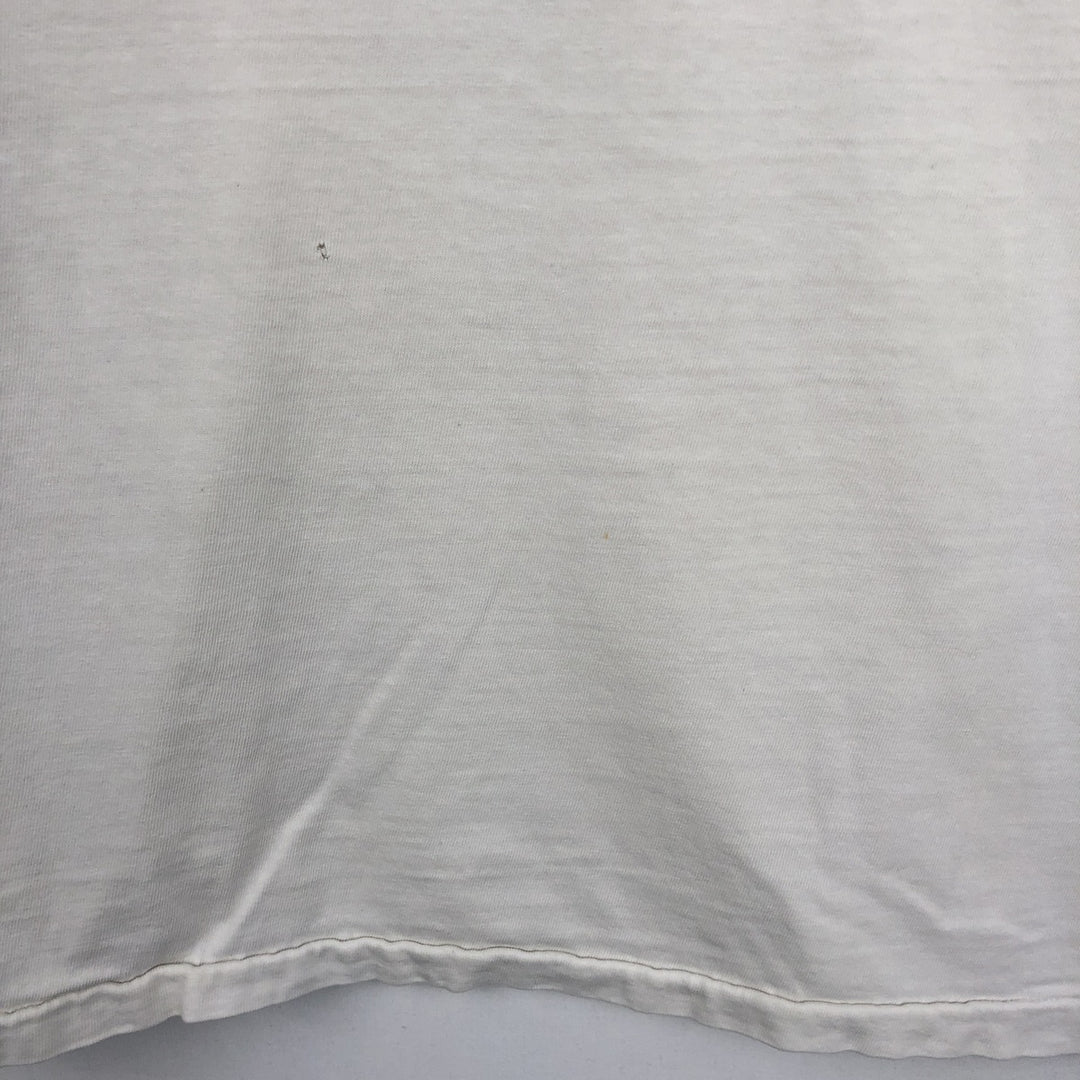 90'S Hanes BEEFY-T Printed T-shirt Made in USA Men's XL Vintage cotton white type Vintage Second Hand