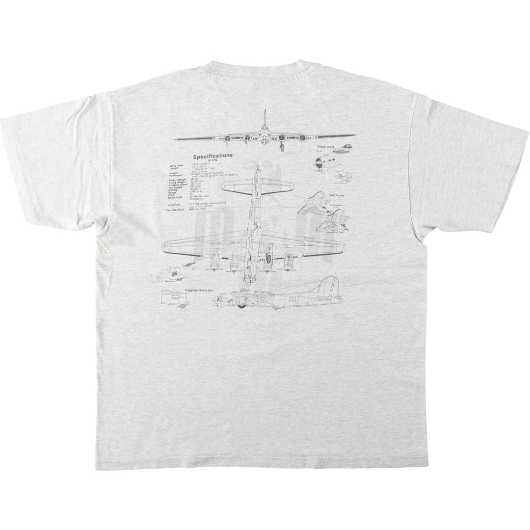 90'S Hanes Heavyweight Military Print T-Shirt, Made in USA, Men's Size L (Equivalent), Vintage cotton gray type Vintage Second Hand