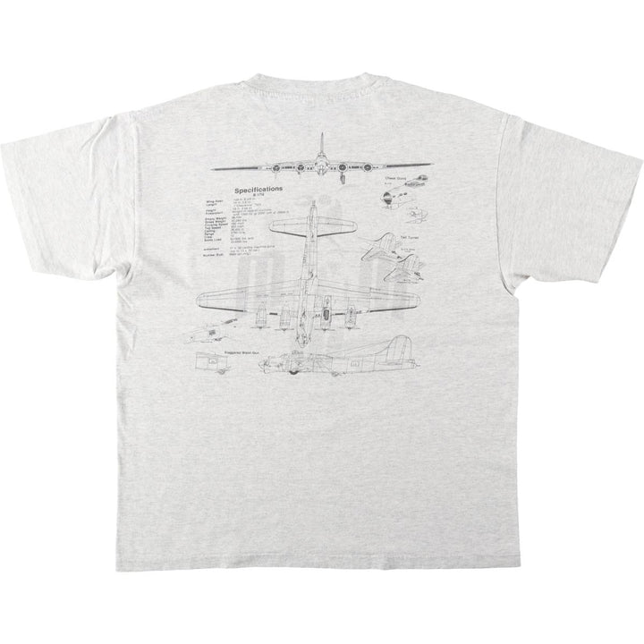 90'S Hanes Heavyweight Military Print T-Shirt, Made in USA, Men's Size L (Equivalent), Vintage cotton gray type Vintage Second Hand