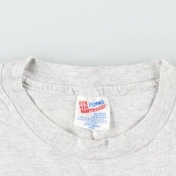 90'S Hanes Heavyweight Military Print T-Shirt, Made in USA, Men's Size L (Equivalent), Vintage cotton gray type Vintage Second Hand