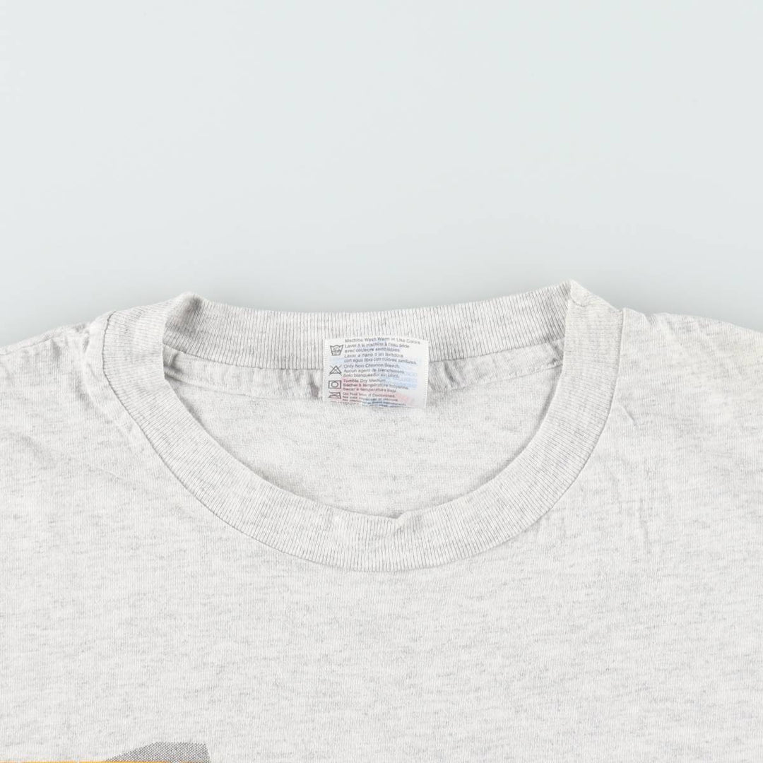 90'S Hanes Heavyweight Military Print T-Shirt, Made in USA, Men's Size L (Equivalent), Vintage cotton gray type Vintage Second Hand