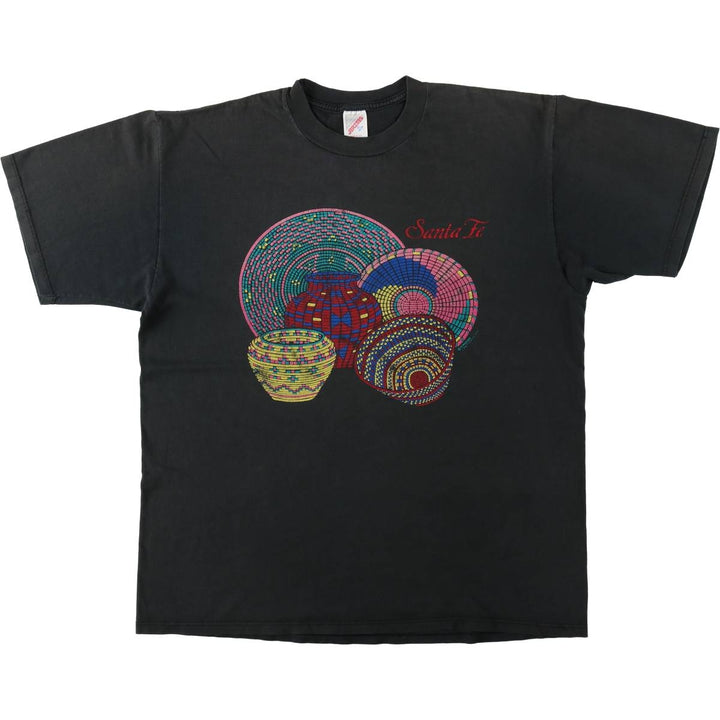 90'S Jerzees Art T-Shirt, Made in USA, Men's XL equivalent, Vintage cotton Charcoal Vintage Second Hand