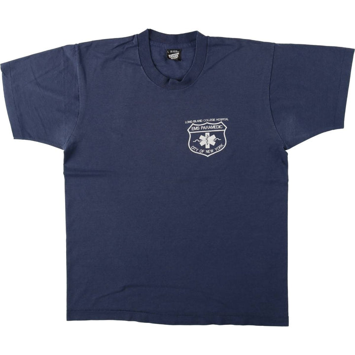 90'S Screen Stars Best Printed T-shirt Made in USA Men's L Vintage cotton navy blue type Vintage Second Hand