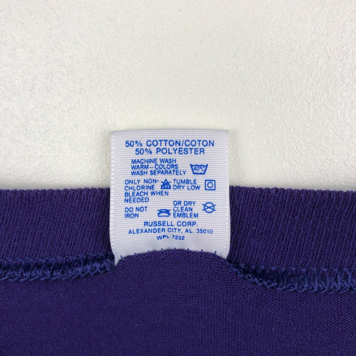 90'S Jerzees Printed T-shirt Made in USA Men's L Size Vintage cotton purple type Vintage Second Hand