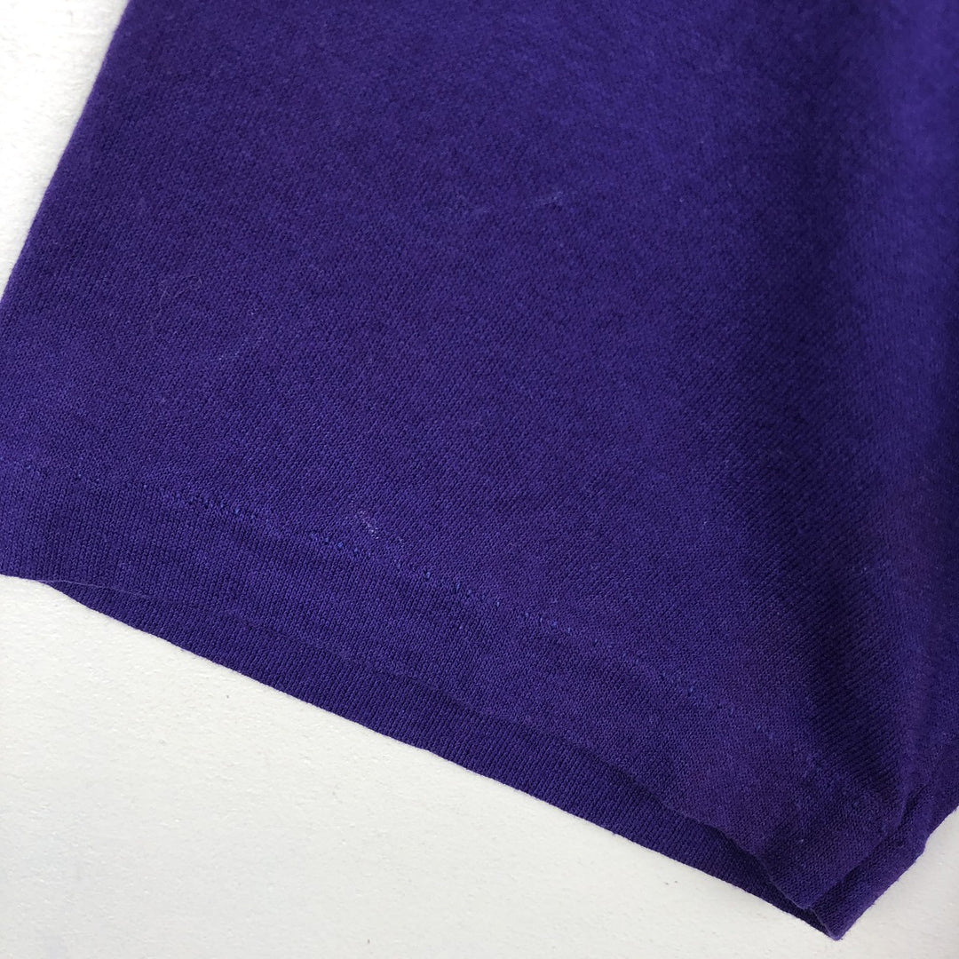90'S Jerzees Printed T-shirt Made in USA Men's L Size Vintage cotton purple type Vintage Second Hand