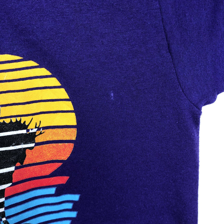 90'S Jerzees Printed T-shirt Made in USA Men's L Size Vintage cotton purple type Vintage Second Hand