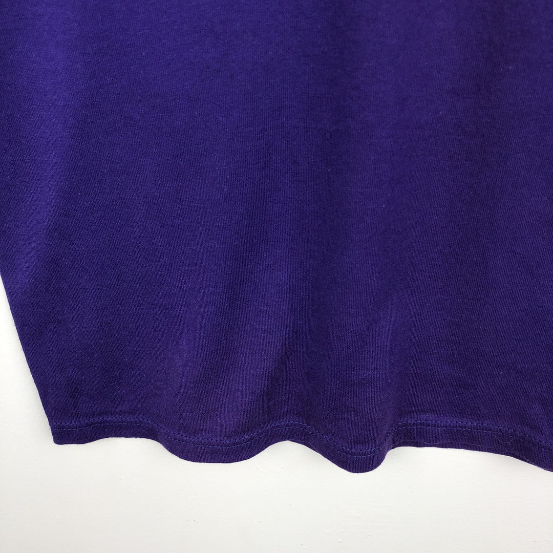 90'S Jerzees Printed T-shirt Made in USA Men's L Size Vintage cotton purple type Vintage Second Hand
