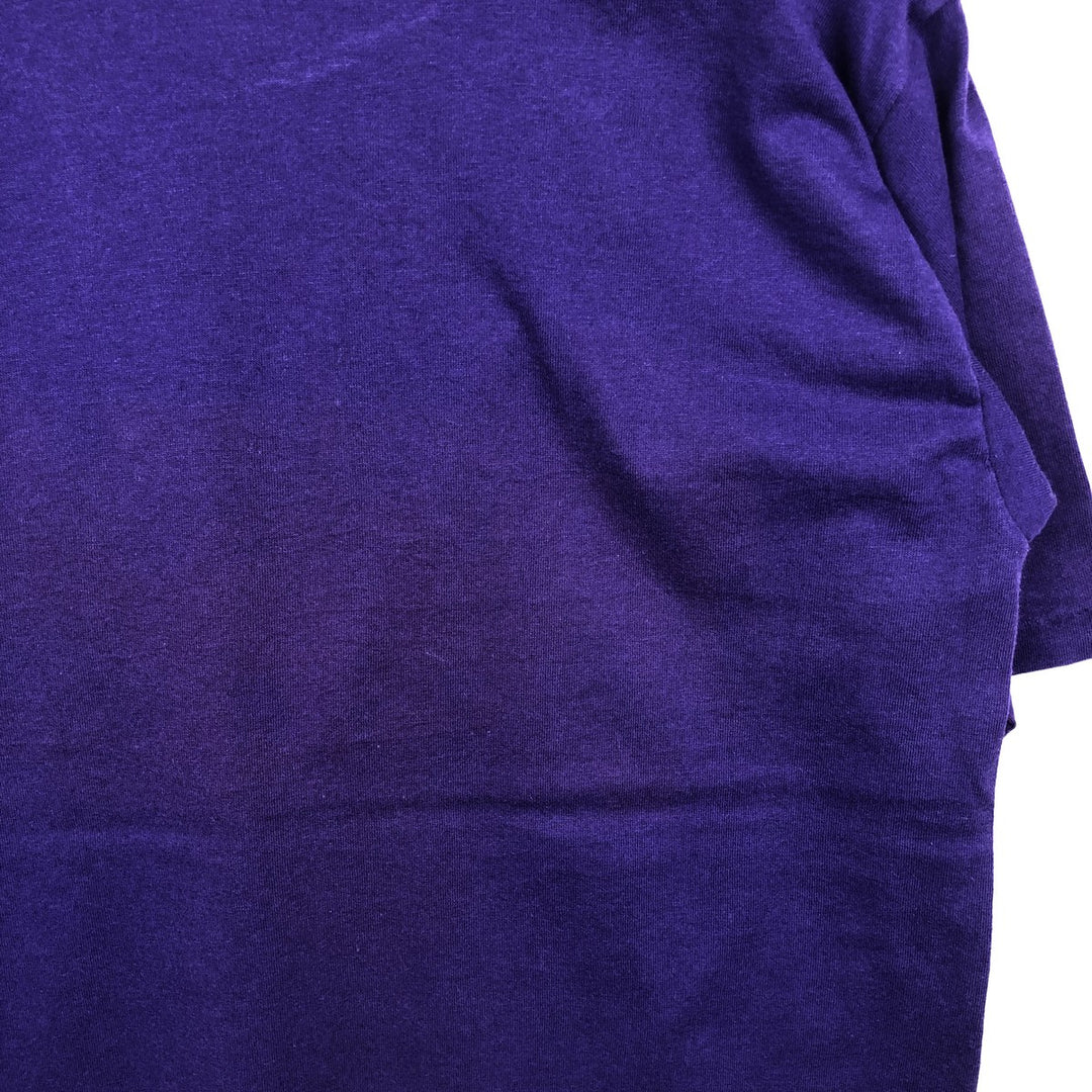 90'S Jerzees Printed T-shirt Made in USA Men's L Size Vintage cotton purple type Vintage Second Hand