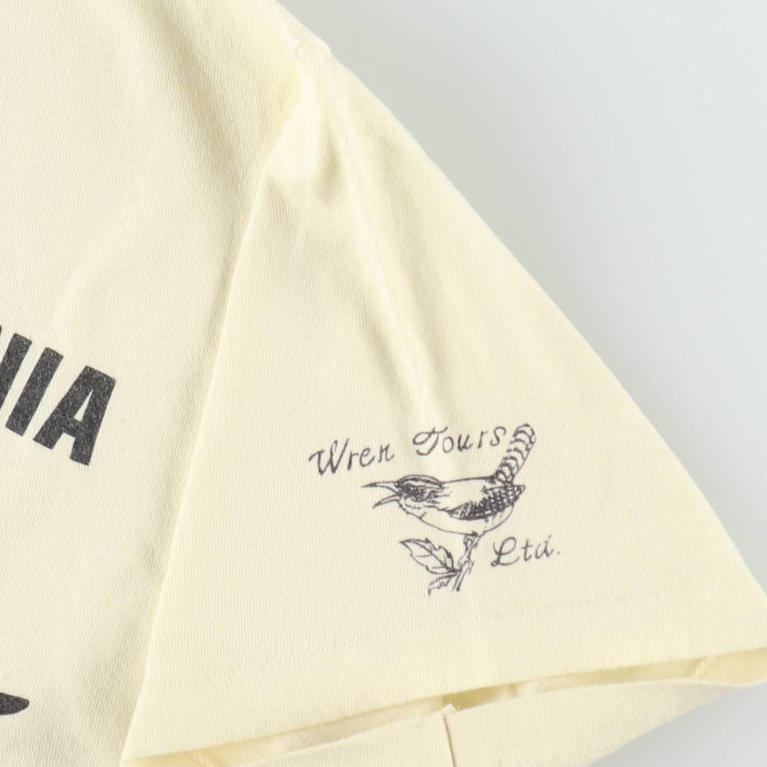 90'S Anvil Printed T-shirt, Made in USA, Men's M size, Vintage cotton lemon yellow Vintage Second Hand