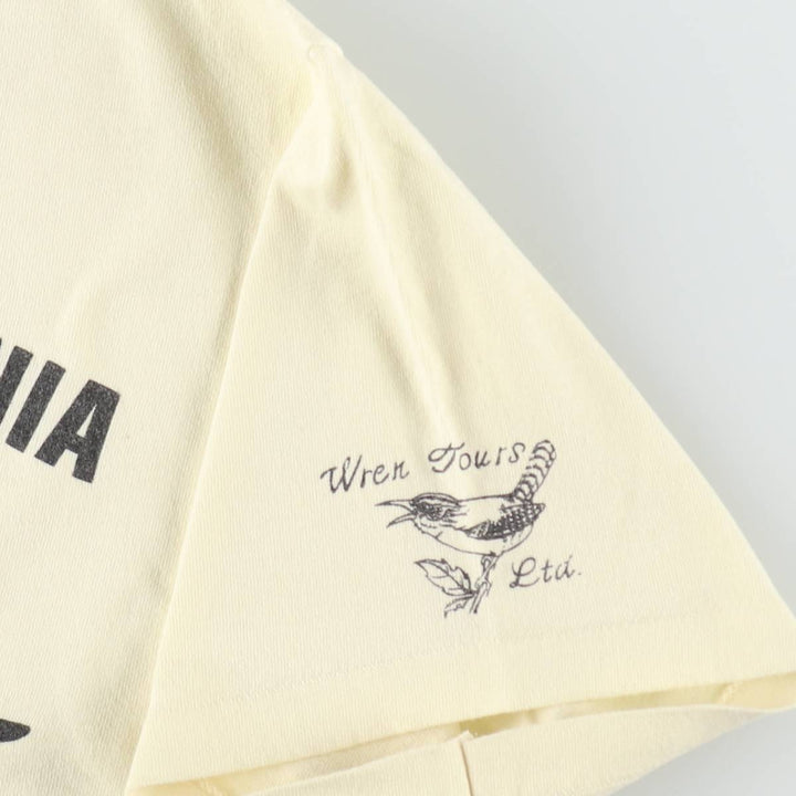 90'S Anvil Printed T-shirt, Made in USA, Men's M size, Vintage cotton lemon yellow Vintage Second Hand