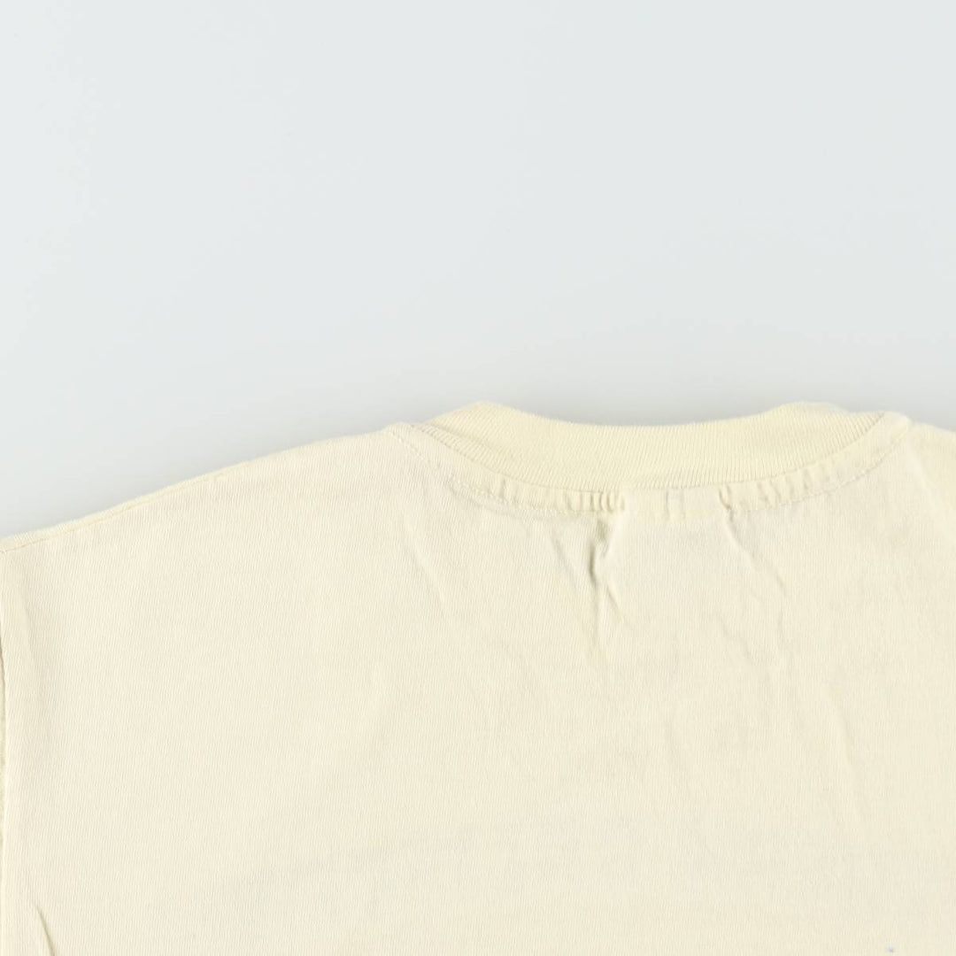 90'S Anvil Printed T-shirt, Made in USA, Men's M size, Vintage cotton lemon yellow Vintage Second Hand