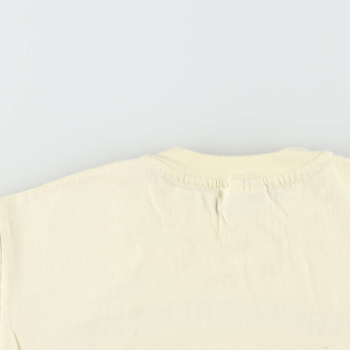 90'S Anvil Printed T-shirt, Made in USA, Men's M size, Vintage cotton lemon yellow Vintage Second Hand