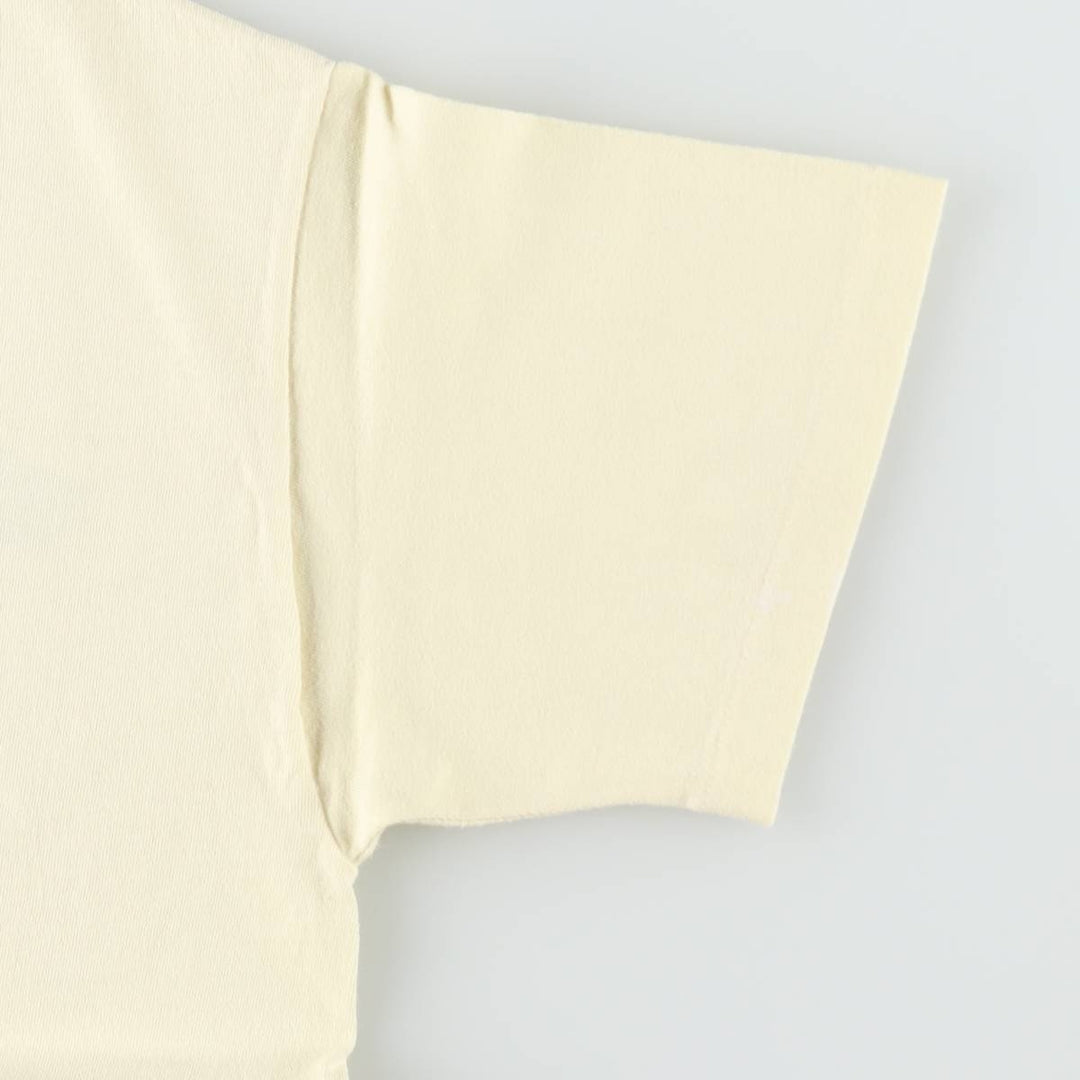 90'S Anvil Printed T-shirt, Made in USA, Men's M size, Vintage cotton lemon yellow Vintage Second Hand