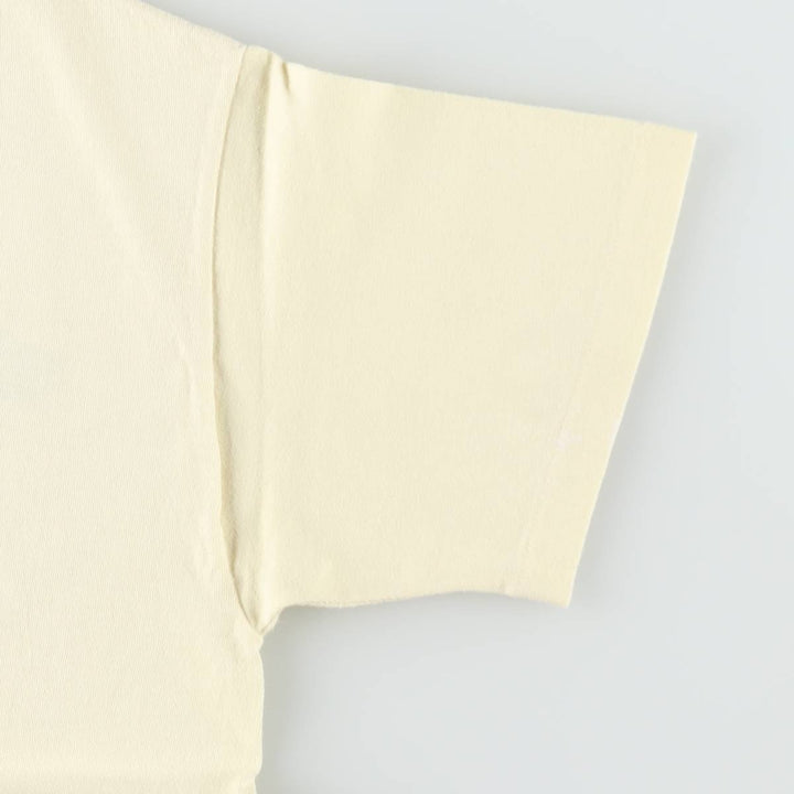 90'S Anvil Printed T-shirt, Made in USA, Men's M size, Vintage cotton lemon yellow Vintage Second Hand