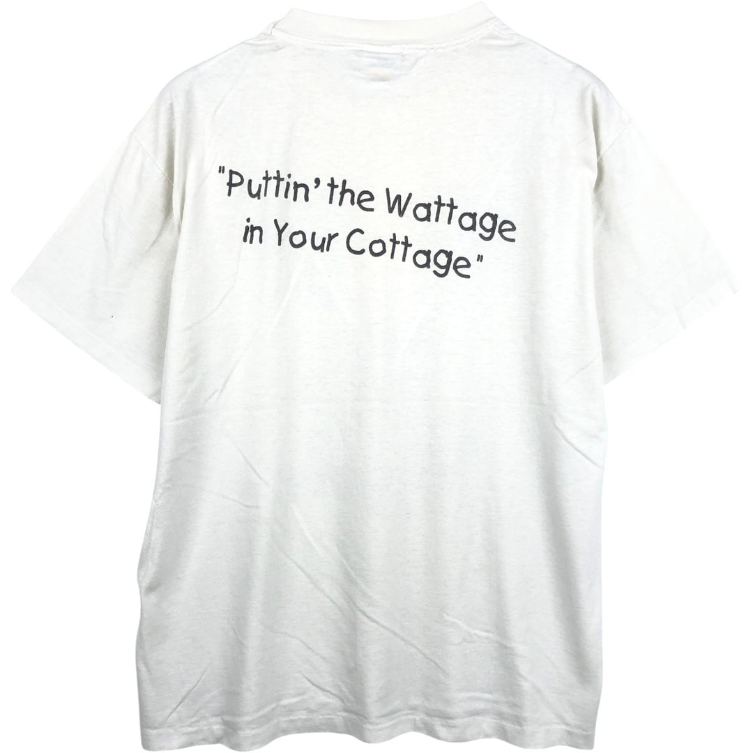 ~90'S Hanes Print T-Shirt, Made in USA, Men's Size L (Equivalent), Vintage cotton white type Vintage Second Hand