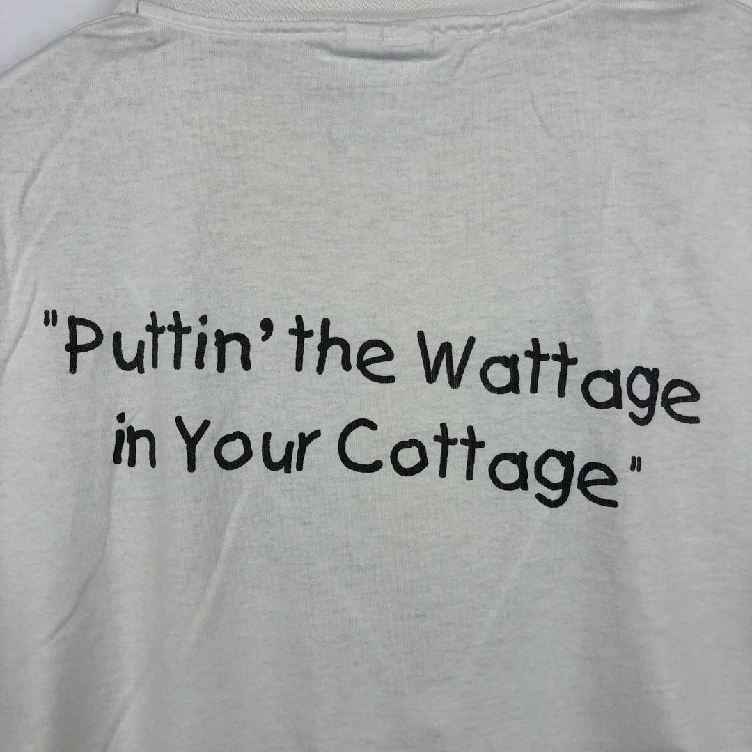 ~90'S Hanes Print T-Shirt, Made in USA, Men's Size L (Equivalent), Vintage cotton white type Vintage Second Hand