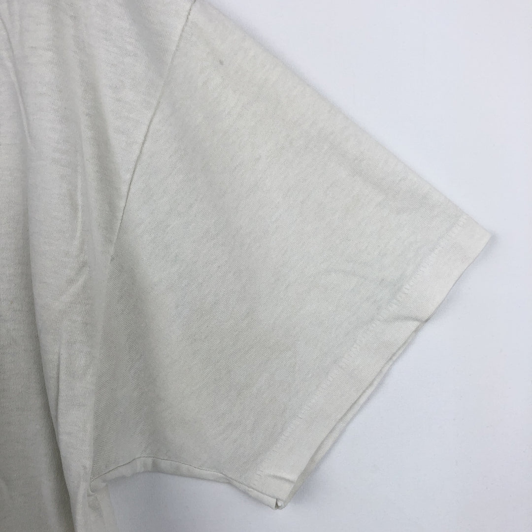~90'S Hanes Print T-Shirt, Made in USA, Men's Size L (Equivalent), Vintage cotton white type Vintage Second Hand