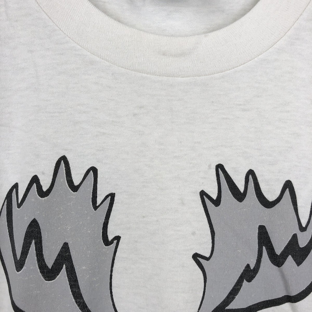 ~90'S Hanes Print T-Shirt, Made in USA, Men's Size L (Equivalent), Vintage cotton white type Vintage Second Hand