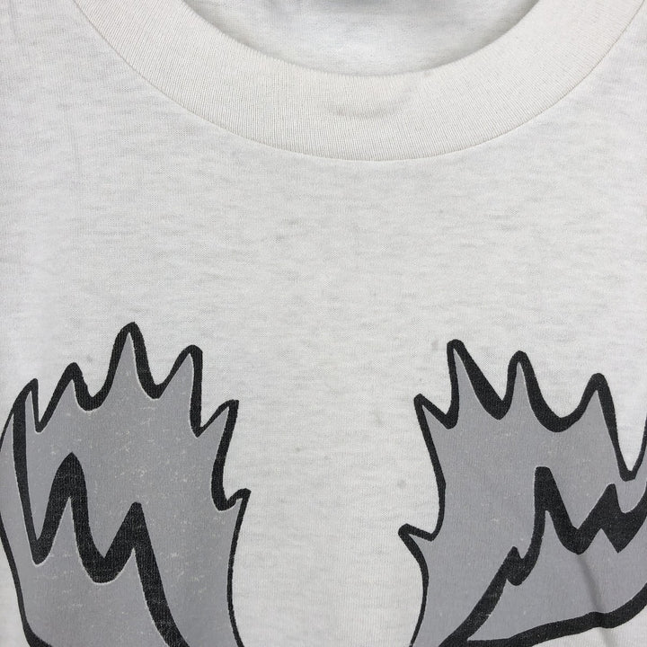 ~90'S Hanes Print T-Shirt, Made in USA, Men's Size L (Equivalent), Vintage cotton white type Vintage Second Hand