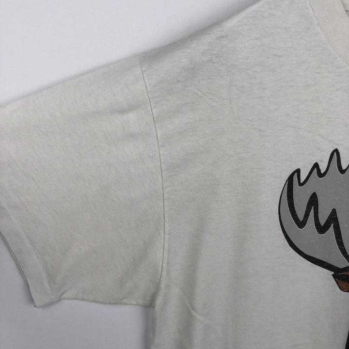 ~90'S Hanes Print T-Shirt, Made in USA, Men's Size L (Equivalent), Vintage cotton white type Vintage Second Hand