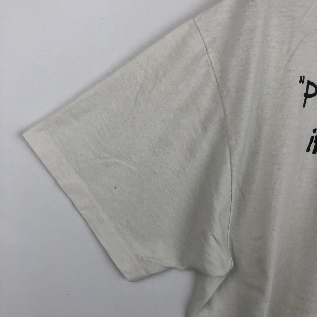 ~90'S Hanes Print T-Shirt, Made in USA, Men's Size L (Equivalent), Vintage cotton white type Vintage Second Hand