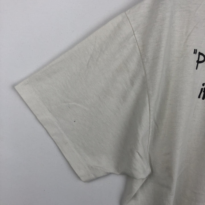 ~90'S Hanes Print T-Shirt, Made in USA, Men's Size L (Equivalent), Vintage cotton white type Vintage Second Hand