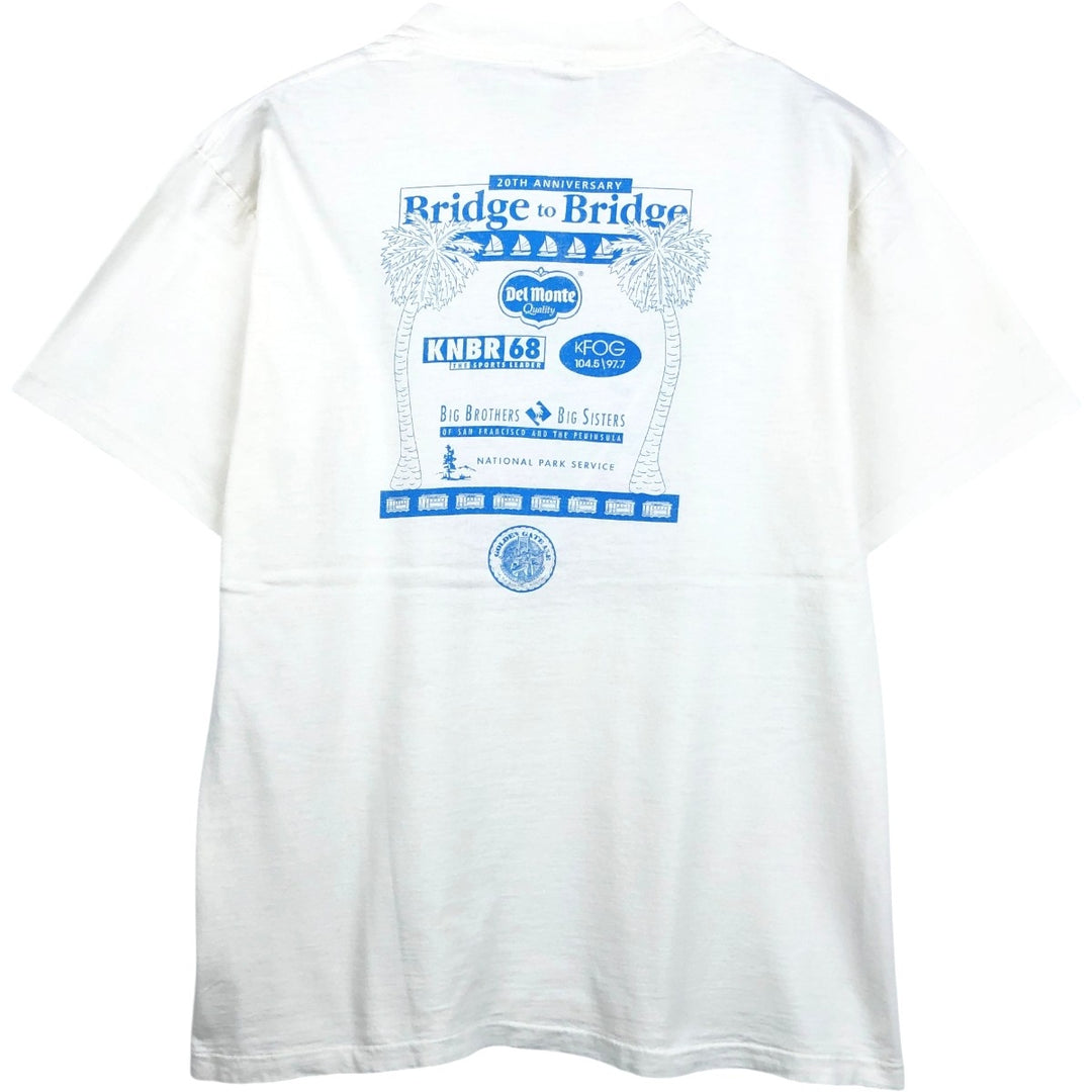 90'S ONEITA POWER PRO Print T-Shirt, Made in USA, Large Size cotton white type Vintage Second Hand