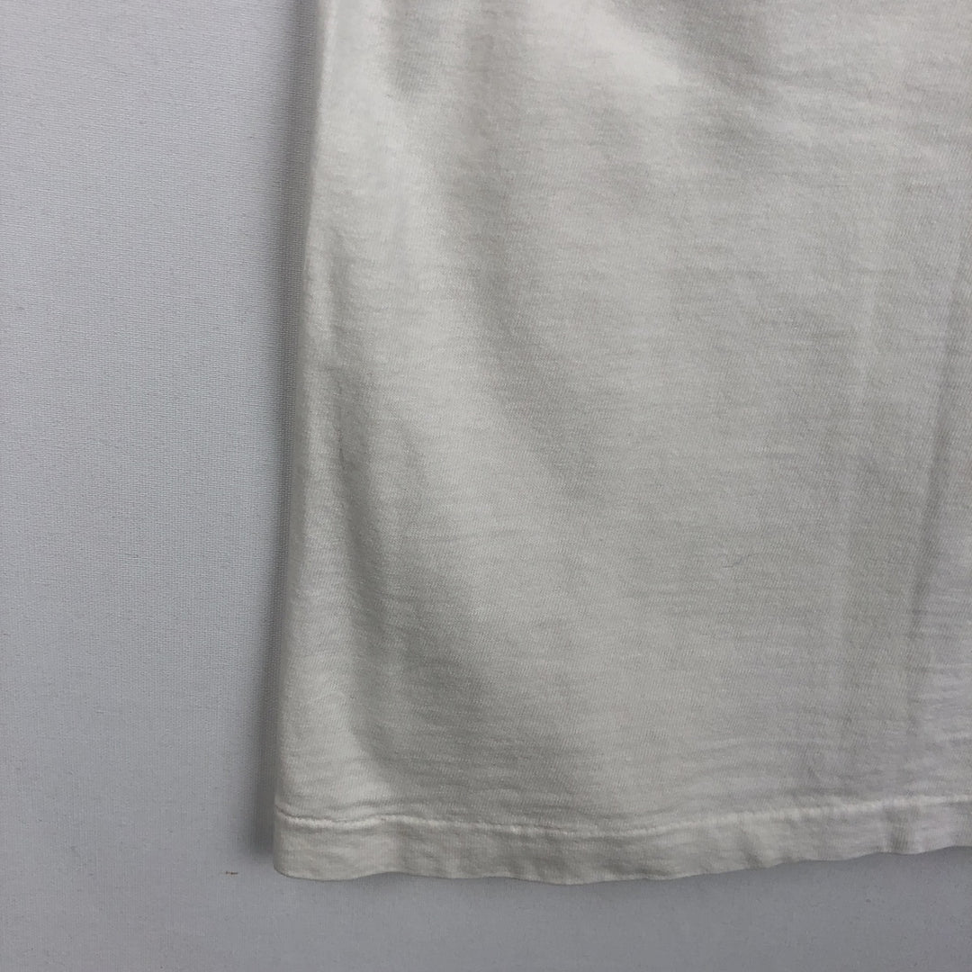 90'S ONEITA POWER PRO Print T-Shirt, Made in USA, Large Size cotton white type Vintage Second Hand
