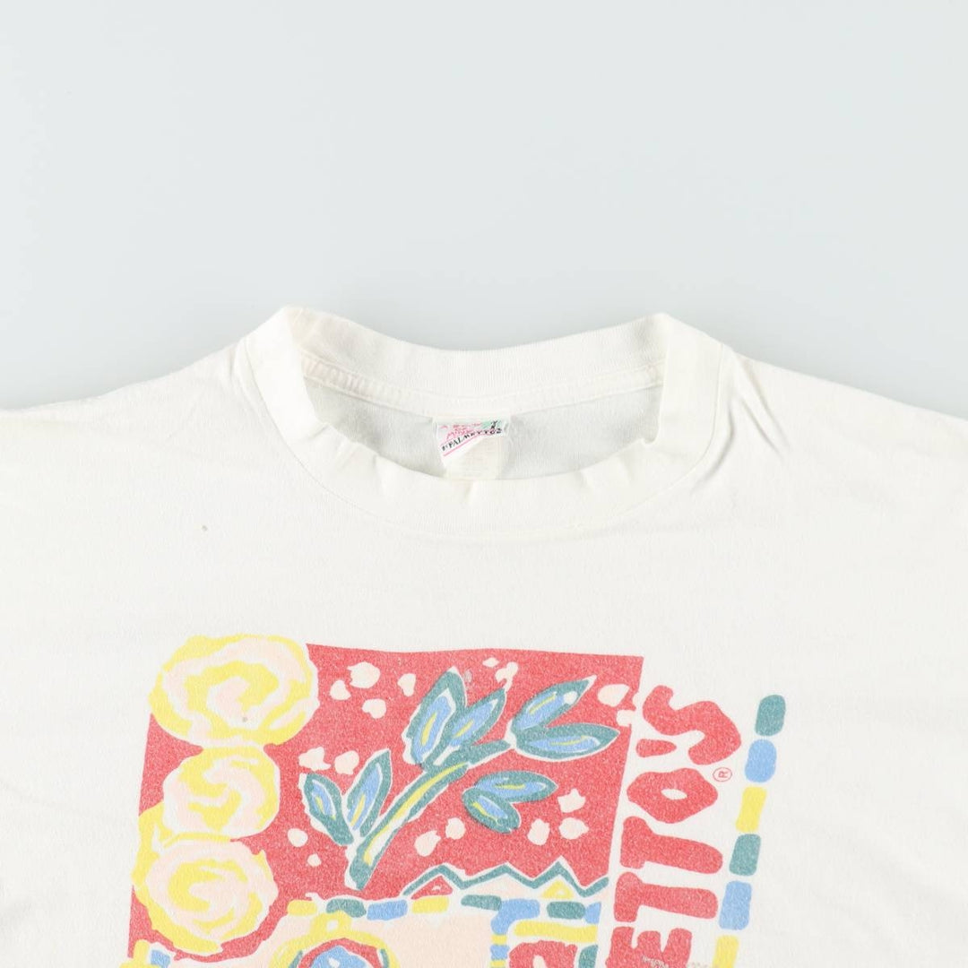 90'S PALMETTOS A STATE OF MIND Print T-Shirt, Made in USA, Men's Size L (Equivalent), Vintage cotton white type Vintage Second Hand