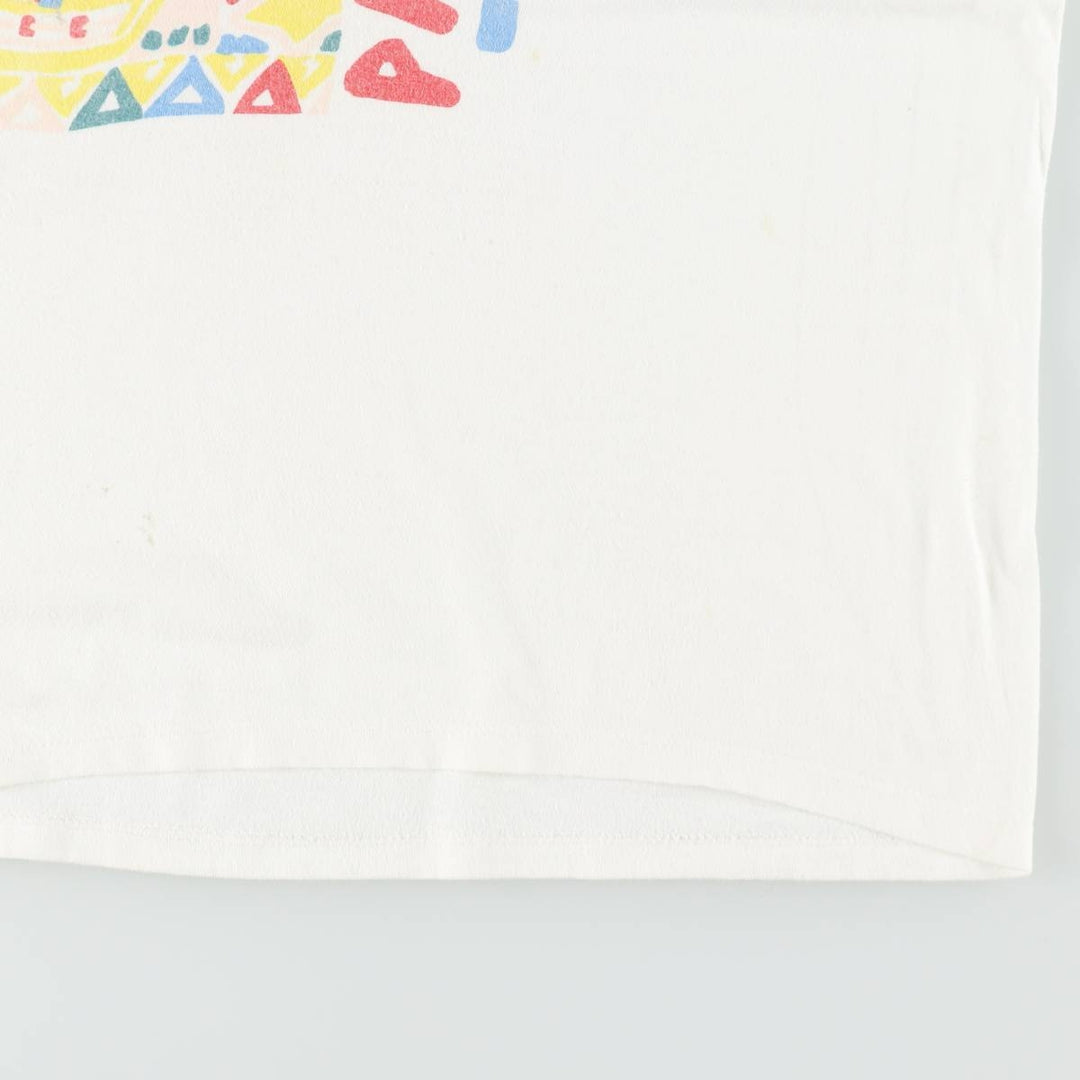 90'S PALMETTOS A STATE OF MIND Print T-Shirt, Made in USA, Men's Size L (Equivalent), Vintage cotton white type Vintage Second Hand