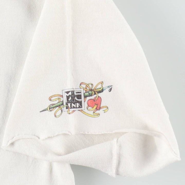 80'S ONEITA POWER-T Cut-off Art T-Shirt, Made in USA, Men's Size M (Equivalent), Vintage cotton white type Vintage Second Hand