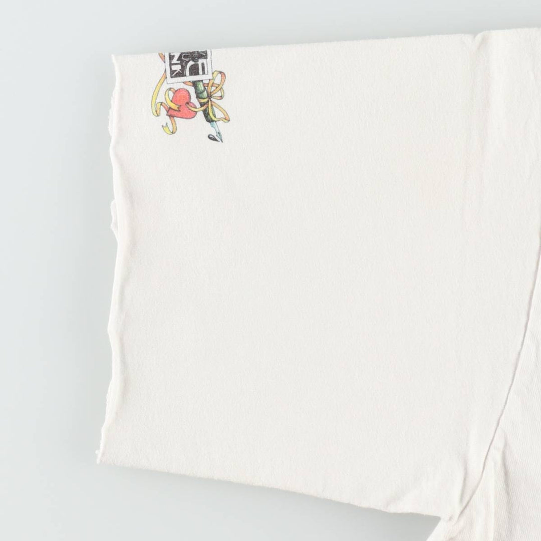 80'S ONEITA POWER-T Cut-off Art T-Shirt, Made in USA, Men's Size M (Equivalent), Vintage cotton white type Vintage Second Hand