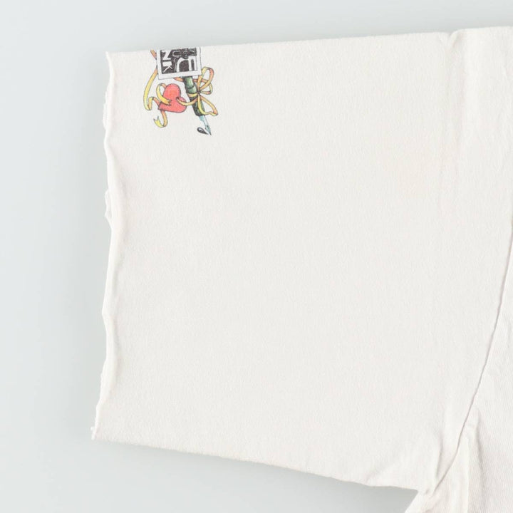 80'S ONEITA POWER-T Cut-off Art T-Shirt, Made in USA, Men's Size M (Equivalent), Vintage cotton white type Vintage Second Hand