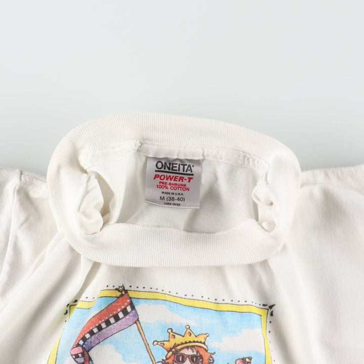 80'S ONEITA POWER-T Cut-off Art T-Shirt, Made in USA, Men's Size M (Equivalent), Vintage cotton white type Vintage Second Hand