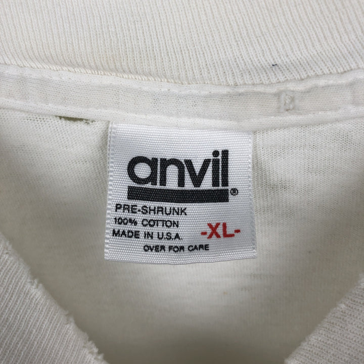 90'S Anvil Message Print T-Shirt, Made in USA, Men's XL (approx.) cotton white type Vintage Second Hand
