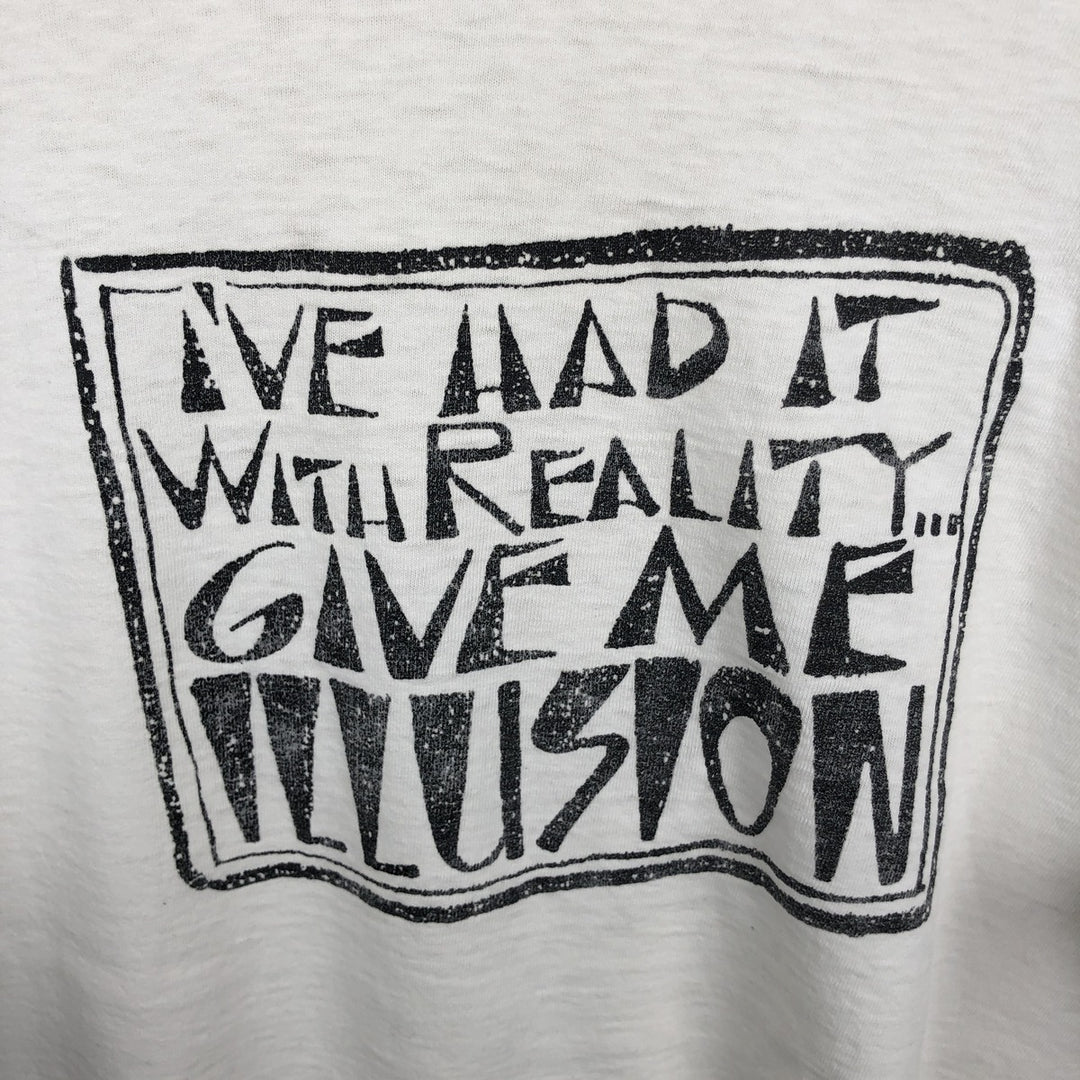 90'S Anvil Message Print T-Shirt, Made in USA, Men's XL (approx.) cotton white type Vintage Second Hand