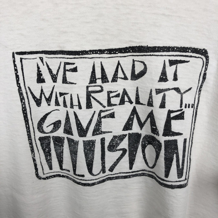 90'S Anvil Message Print T-Shirt, Made in USA, Men's XL (approx.) cotton white type Vintage Second Hand