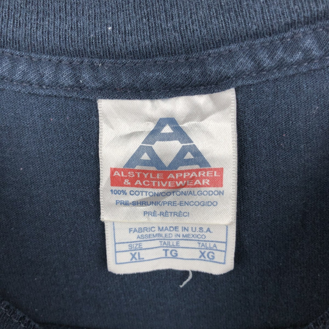 ALSTYLE Parody Print T-Shirt, Made in USA, Men's XL Equivalent cotton navy blue type Vintage Second Hand