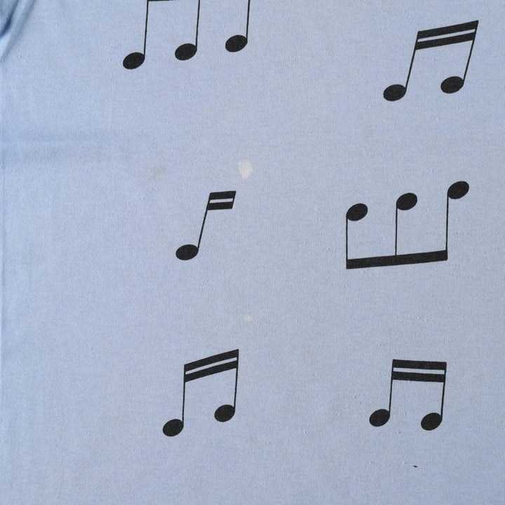 80'S Jerzees Print T-Shirt, Made in USA, Men's XL equivalent, Vintage cotton Blue type light blue Vintage Second Hand
