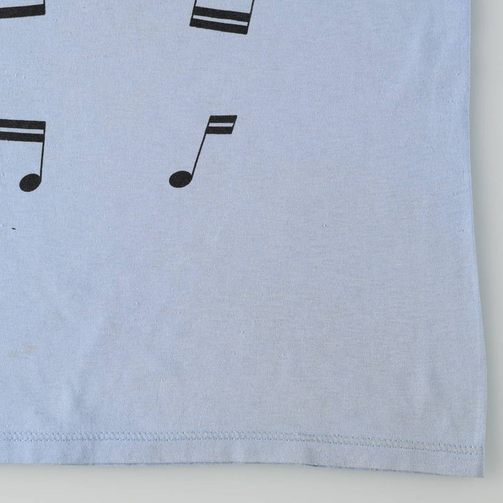 80'S Jerzees Print T-Shirt, Made in USA, Men's XL equivalent, Vintage cotton Blue type light blue Vintage Second Hand