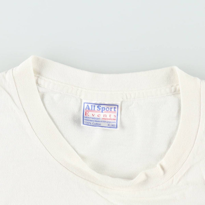 90'S All Sport Print T-Shirt, Men's XL (approx.), Vintage cotton white type Vintage Second Hand