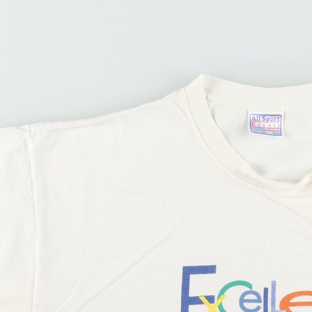 90'S All Sport Print T-Shirt, Men's XL (approx.), Vintage cotton white type Vintage Second Hand
