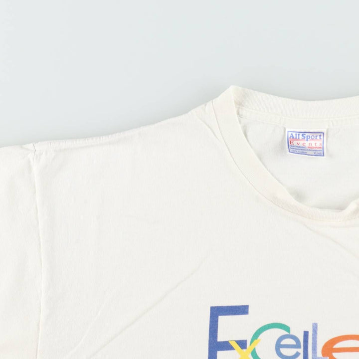 90'S All Sport Print T-Shirt, Men's XL (approx.), Vintage cotton white type Vintage Second Hand