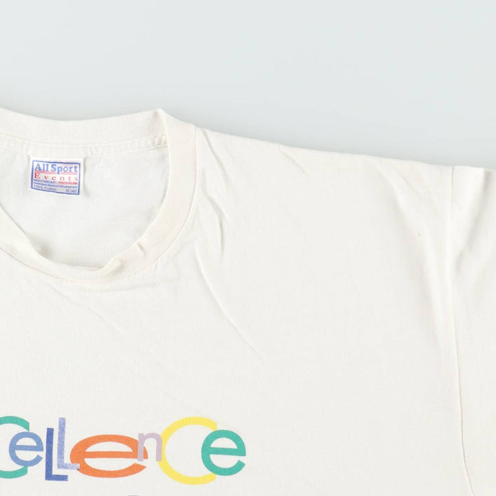 90'S All Sport Print T-Shirt, Men's XL (approx.), Vintage cotton white type Vintage Second Hand