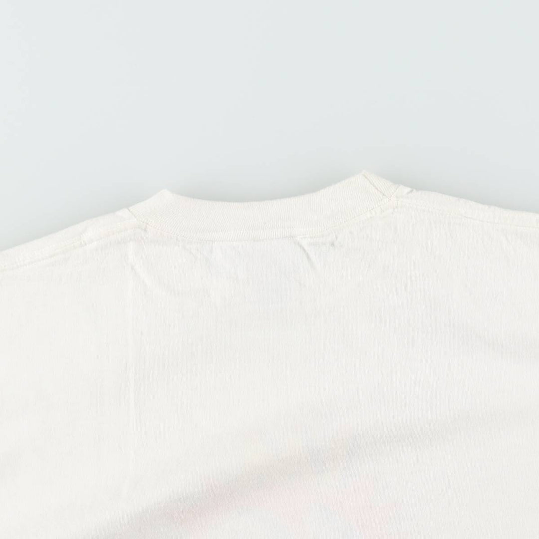 ~90'S Jerzees Message Print T-Shirt, Made in USA, Men's Size L (Equivalent), Vintage cotton white type Vintage Second Hand