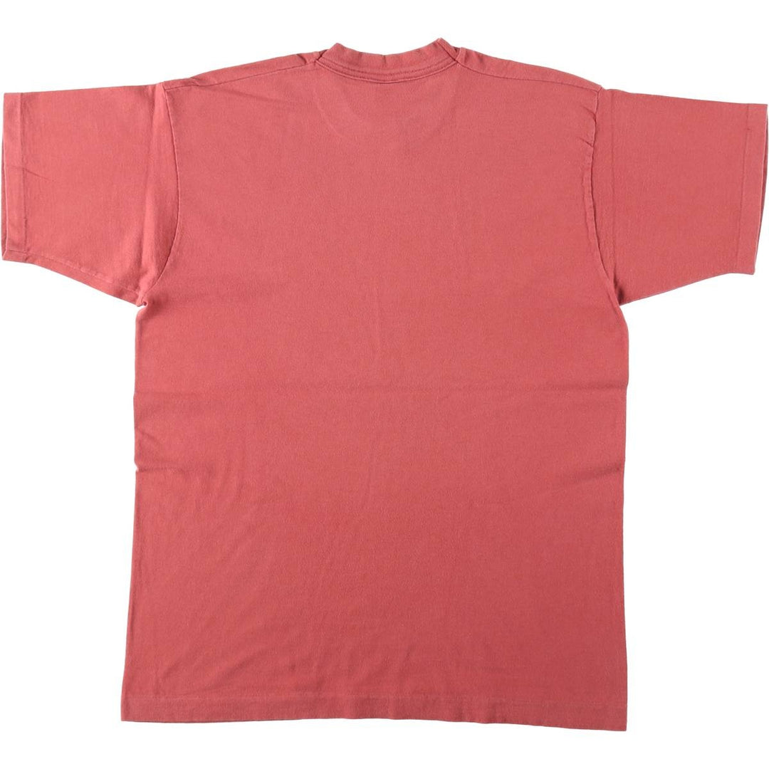 90'S Fruit of the Loom Message Print T-Shirt Made in USA Men's L Size Vintage cotton red type Vintage Second Hand