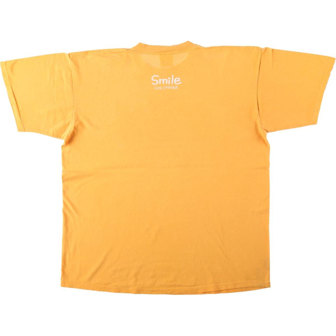 90'S ONEITA Color Wear Print T-Shirt, Men's XL equivalent, Vintage cotton orange type Vintage Second Hand