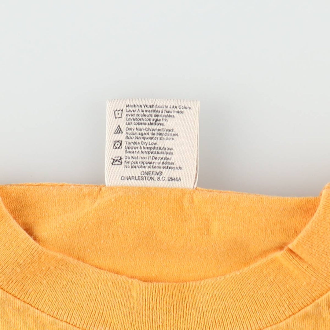 90'S ONEITA Color Wear Print T-Shirt, Men's XL equivalent, Vintage cotton orange type Vintage Second Hand