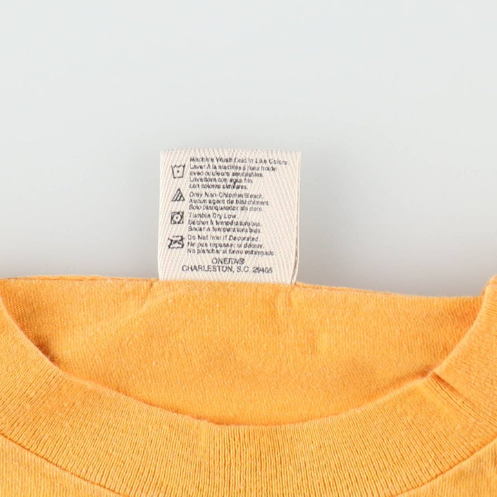 90'S ONEITA Color Wear Print T-Shirt, Men's XL equivalent, Vintage cotton orange type Vintage Second Hand